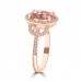 2.74 Ct Oval Shaped Morganite and Diamond Anniversary Band in 14k Rose Gold  ( G-H Color SI-2 I1 Clarity)